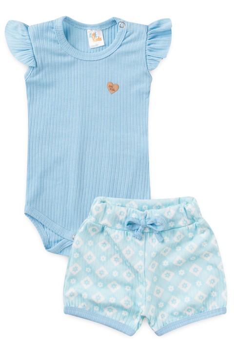 Conjunto Canelado - Xadrez Azul - Ame Kids