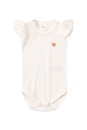 Conjunto Canelado Body e Saia Bebê - Off-White - Ame Kids