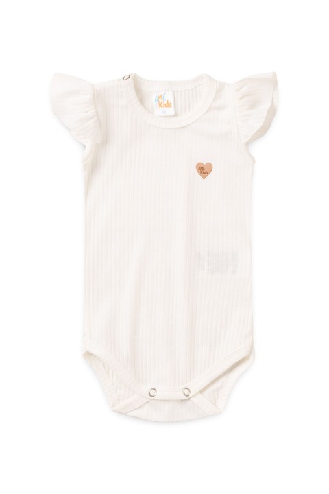 Conjunto Canelado Body e Saia Bebê - Off-White - Ame Kids