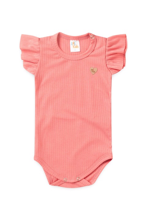 Conjunto Canelado Body e Saia Bebê - Pêssego - Ame Kids