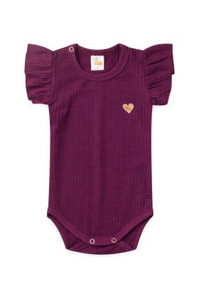 Conjunto Canelado Body e Saia Bebê - Beringela - Ame Kids
