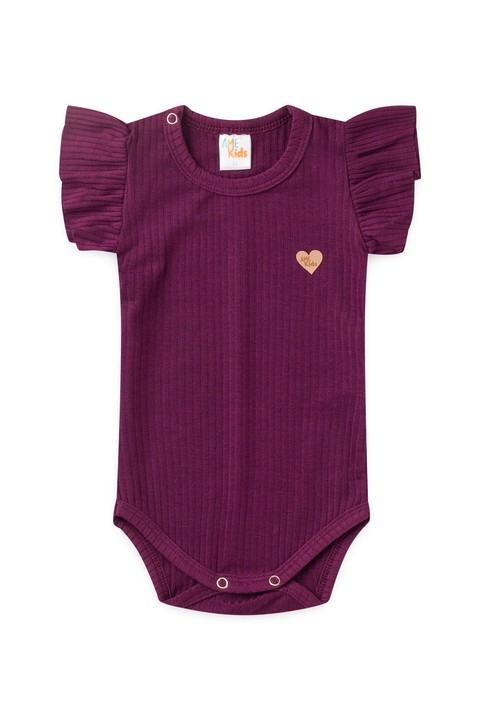 Conjunto Canelado Body e Saia Bebê - Beringela - Ame Kids