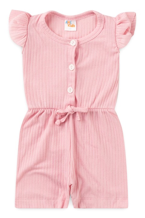 Macacão Canelado - Rosa Bebê - Ame Kids