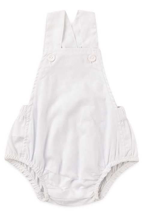 Romper Tricoline - Branco - Ame Kids