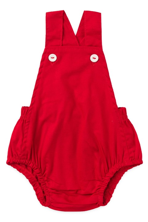 Romper Tricoline - Vermelho - Ame Kids