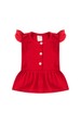 Conjunto Bata Shorts Natal Canelado Bebê - Vermelho - Ame Kids
