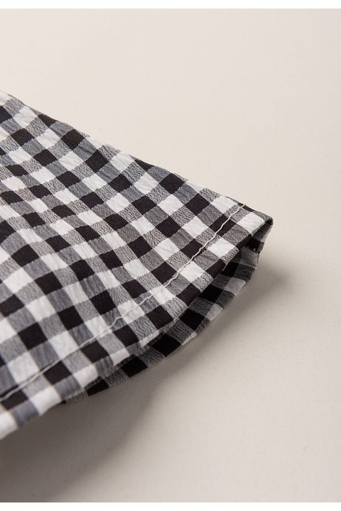 Salopete Xadrez Vichy  - Preto - Ame Kids