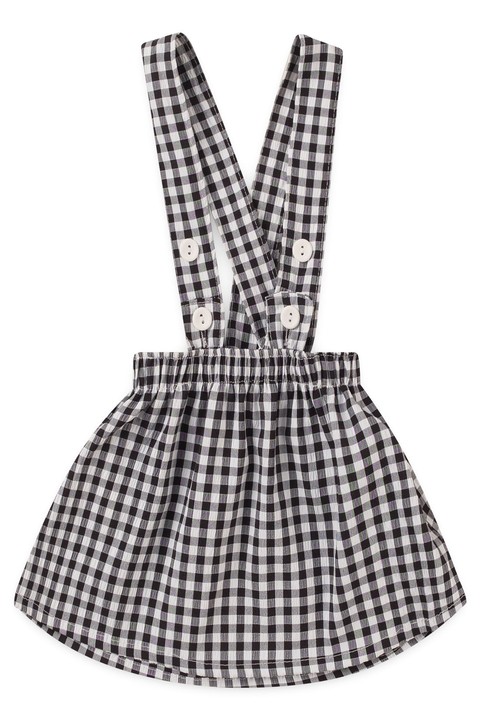 Salopete Xadrez Vichy  - Preto - Ame Kids