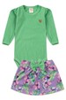 Conjunto Body Manga Longa e Saia - Verdinho - Ame Kids