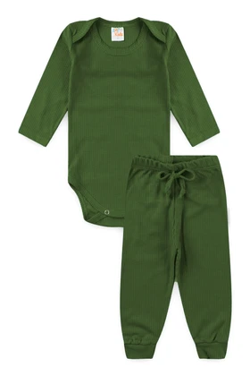 Conjunto Canelado Light Longo - Verde Cipreste - Ame Kids