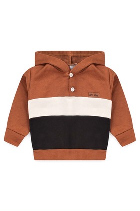 Conjunto Casaco e Calça Moletom - Tricolor Marrom - Ame Kids