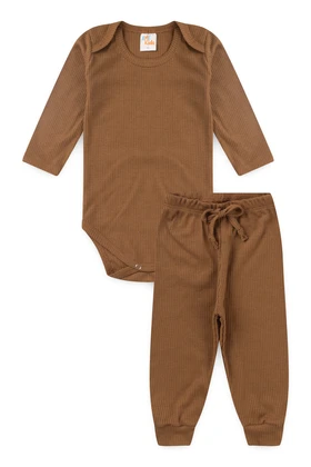 Conjunto Canelado Light Longo - Doce de Leite - Ame Kids