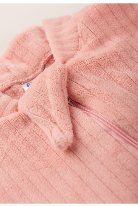 Macacão Plush Canelado Longo - Pêssego - Ame Kids