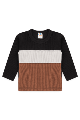 Conjunto Blusa e Calça Santorini Tricolor Menino - Preto - Ame Kids