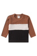 Conjunto Blusa e Calça Santorini Tricolor Menino - Marrom - Ame Kids