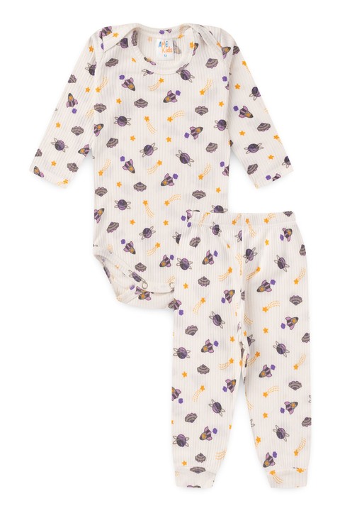 Conjunto Canelado Light Longo - Universo Off-White - Ame Kids