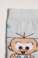 Kit 3 Pares Meia Soquete Infantil - Cia da Meia Turma da Mônica - Cebolinha e Sansão Baby