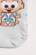 Kit 3 Pares Meia Soquete Infantil - Cia da Meia Turma da Mônica - Cebolinha e Sansão Baby