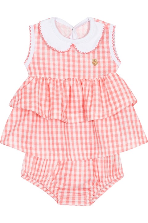 Conjunto Bata e Tapa Fralda Favinho  - Coral - Randa Mundu