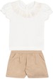 Conjunto Blusa Tricot e Shorts Linho - Off-White - Randa Mundu