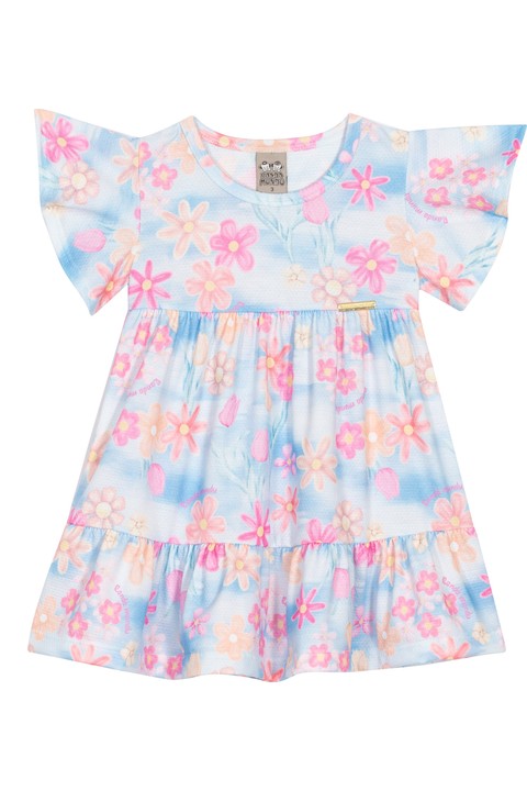 Vestido Favinho Floral - Azul - Randa Mundu