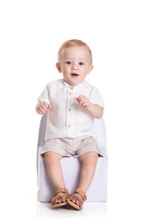 Conjunto Blusa e Bermuda  - Off-White - Randa Mundu