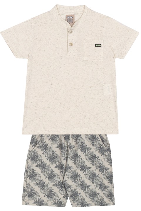 Conjunto Blusa e Bermuda  - Creme  - Randa Mundu