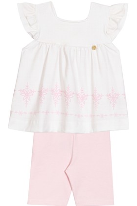 Conjunto Bata e Shorts - Off-White - Randa Mundu