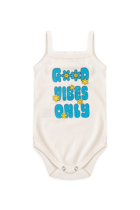 Conjunto Body Alcinha Canelado Menina - Margaridas Azul - Ame Kids
