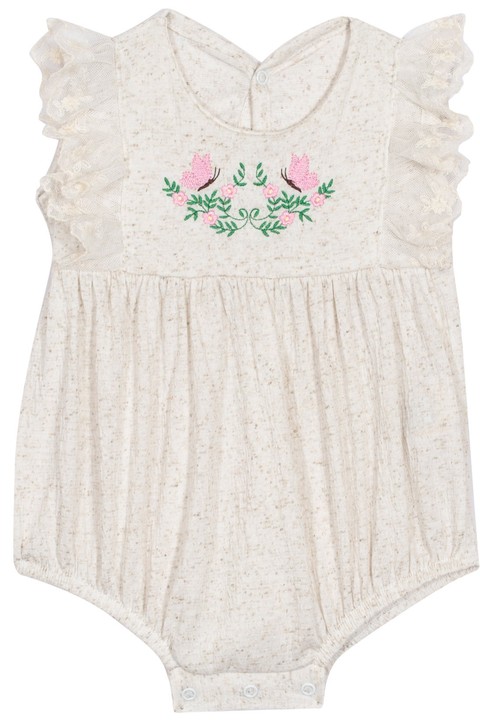 Body Bordado com Renda - Off-White - Randa Mundu