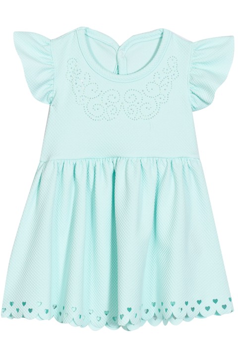 Vestido com Aplique Strass - Azul Cristal - Randa Mundu