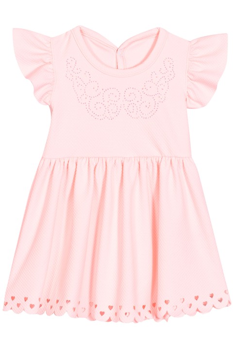 Vestido com Aplique Strass - Rosa - Randa Mundu