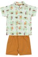 Conjunto Blusa e Bermuda - Dinossauro Verde - Randa Mundu