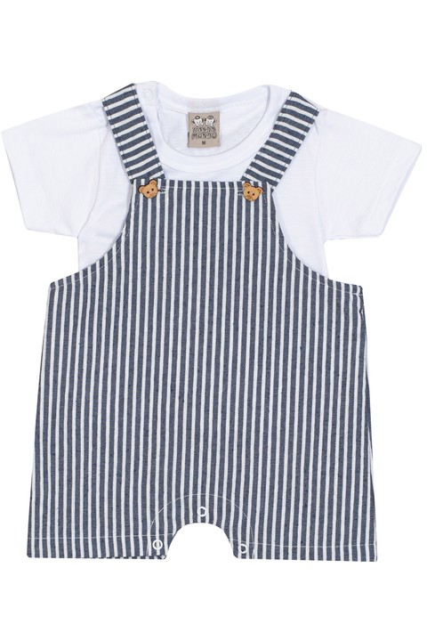 Conjunto Blusa e Jardineira Eco - Branco- Randa Mundu