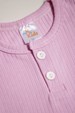 Conjunto Blusa com Botões e Shorts Canelado Menina - Rosa Bebê - Ame Kids