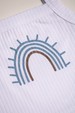 Conjunto Alcinha Canelado Curto Menina - Arco Iris Azul - Ame Kids