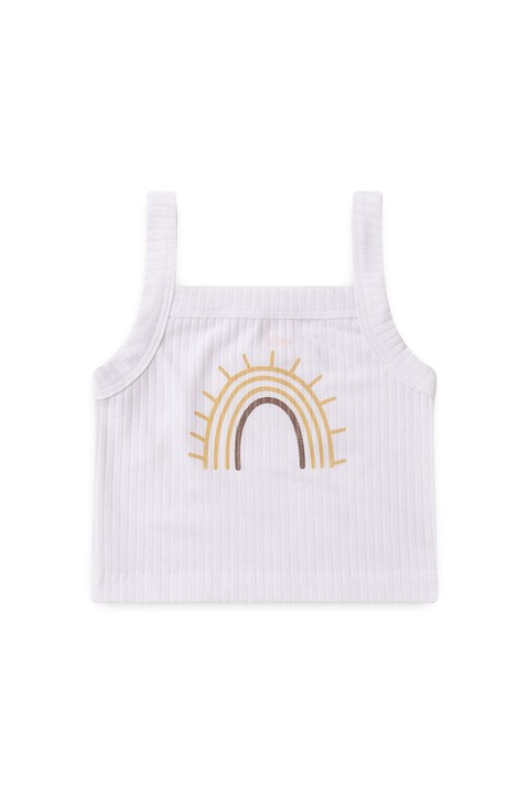 Conjunto Alcinha Canelado Curto Menina - Arco Iris Caramelo - Ame Kids