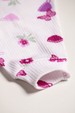 Conjunto Canelado Light Longo - Borboletas Off-White - Ame Kids
