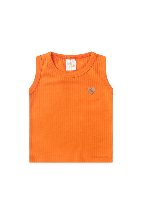 Conjunto de Ribana e Moletinho Ecosustentável Listrado - Laranja - Ame Kids