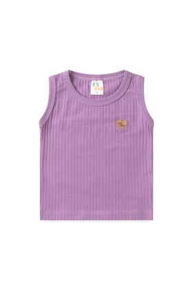 Conjunto de Ribana e Moletinho Ecosustentável Listrado - Lilás - Ame Kids