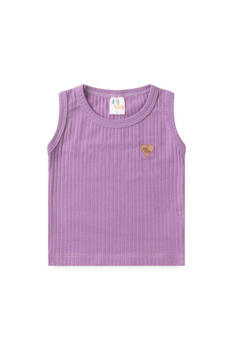 Conjunto de Ribana e Moletinho Ecosustentável Listrado - Lilás - Ame Kids