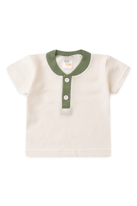 Conjunto de Blusa e Shorts Moscou Menino - Botões Verde - Ame Kids