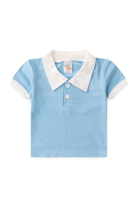 Conjunto de Blusa Polo e Shorts Marrocos Menino - Azul - Ame Kids