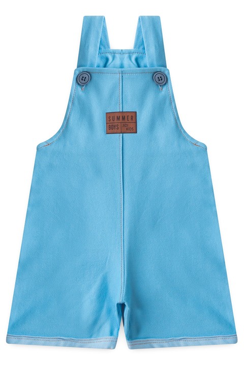 Jardineira Curta Moletinho Jeans - Azul - Jidi