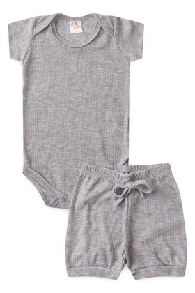 Conjunto Canelado Light Curto - Mescla - Ame Kids