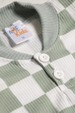 Conjunto Body Canelado Curto Menino - Xadrez Verde - Ame Kids