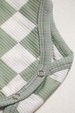 Conjunto Body Canelado Curto Menino - Xadrez Verde - Ame Kids