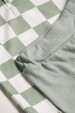 Conjunto Body Canelado Curto Menino - Xadrez Verde - Ame Kids