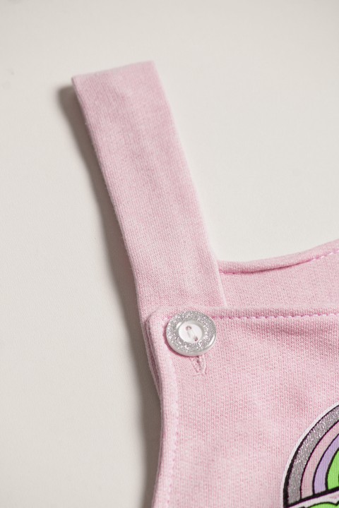 Salopete Curta Moletinho - Rosa Bebê - Jidi