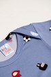 Conjunto Suede Longo Estampado - Azul - Ame Kids